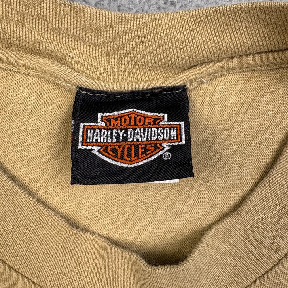 VTG Harley Davidson Shirt Mens 2XL Beige Rockland County New York 90s Y2k Biker - Picture 6 of 15